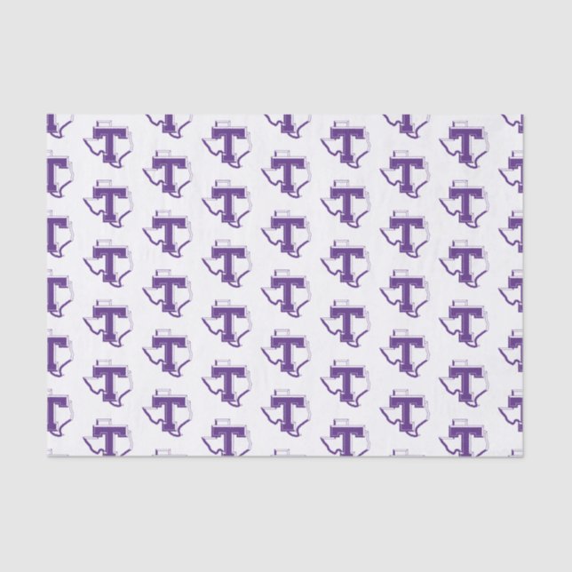 TSU | Bold Purple T Over Texas Tissue Paper (Front)