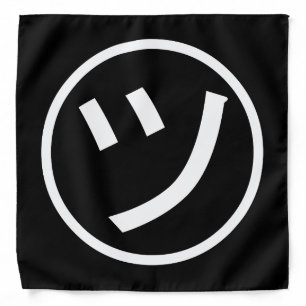 ㋡ Tsu Kana Katakana Smiling Emoji / Emoticon Bandana