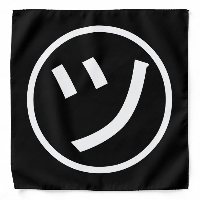 ㋡ Tsu Kana Katakana Smiling Emoji / Emoticon Bandana (Front)