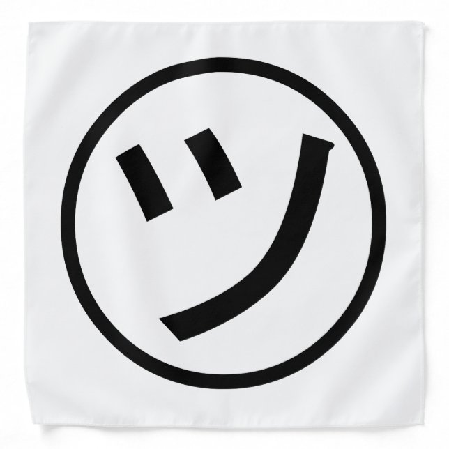 ㋡ Tsu Kana Katakana Smiling Emoji / Emoticon Bandana (Front)
