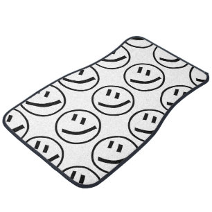 ㋡ Tsu Kana Katakana Smiling Emoji / Emoticon Car Floor Mat