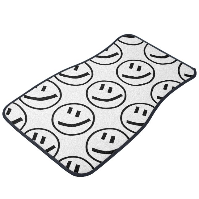 ㋡ Tsu Kana Katakana Smiling Emoji / Emoticon Car Floor Mat (Angled)