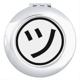 ㋡ Tsu Kana Katakana Smiling Emoji / Emoticon Compact Mirror