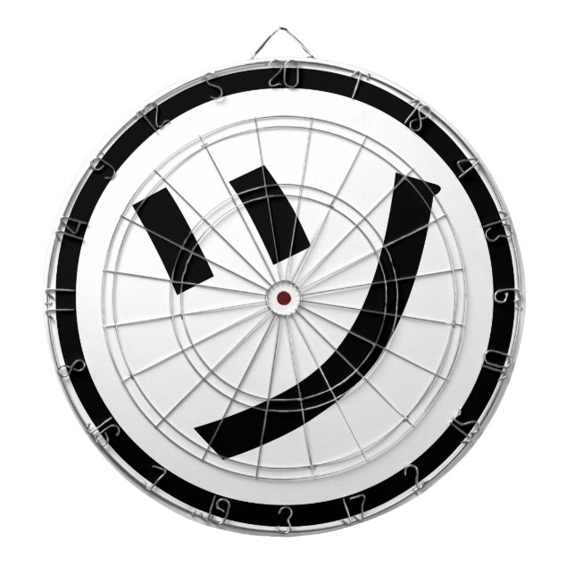 ㋡ Tsu Kana Katakana Smiling Emoji / Emoticon Dart Board (Front)
