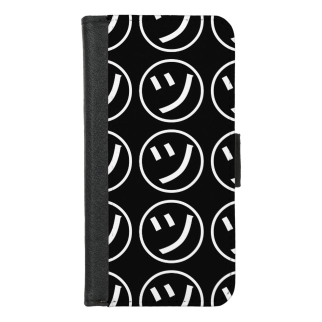 ㋡ Tsu Kana Katakana Smiling Emoji / Emoticon iPhone Wallet Case (Front)