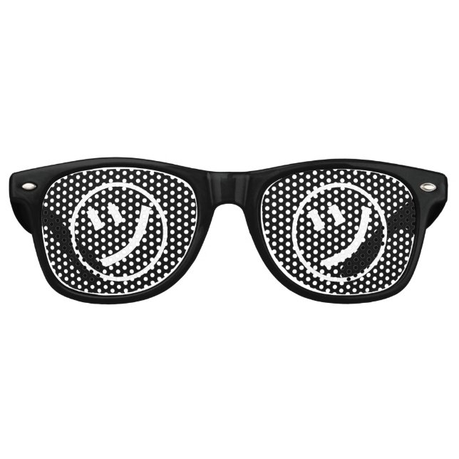 ㋡ Tsu Kana Katakana Smiling Emoji / Emoticon Retro Sunglasses (Front)