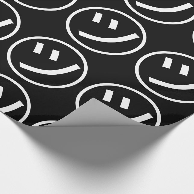 ㋡ Tsu Kana Katakana Smiling Emoji / Emoticon Wrapping Paper (Corner)