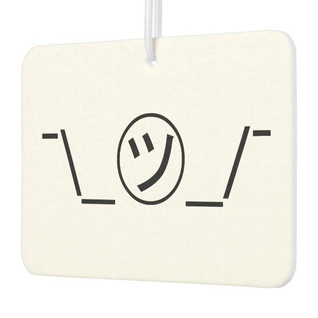 Tsu Kana Shrug Emoticon ¯\_㋡_/¯ Japanese Kaomoji Air Freshener (Left)