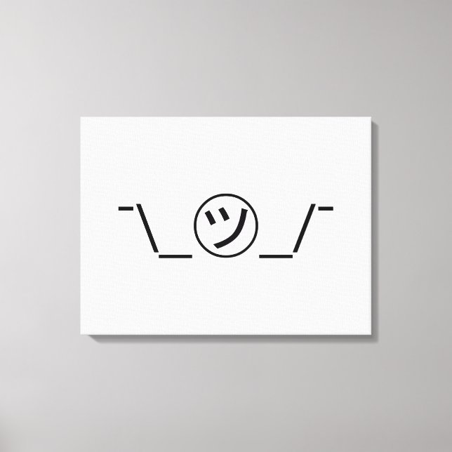 Tsu Kana Shrug Emoticon ¯\_㋡_/¯ Japanese Kaomoji Canvas Print (Front)