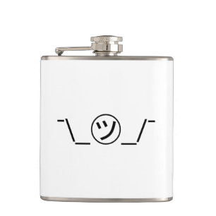 Tsu Kana Shrug Emoticon ¯\_㋡_/¯ Japanese Kaomoji Flask
