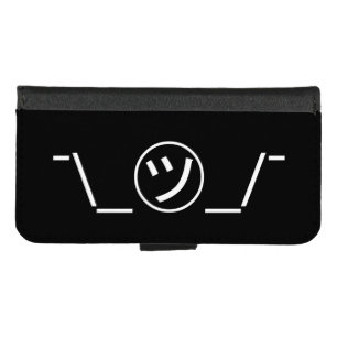 Tsu Kana Shrug Emoticon ¯\_㋡_/¯ Japanese Kaomoji iPhone 8/7 Wallet Case