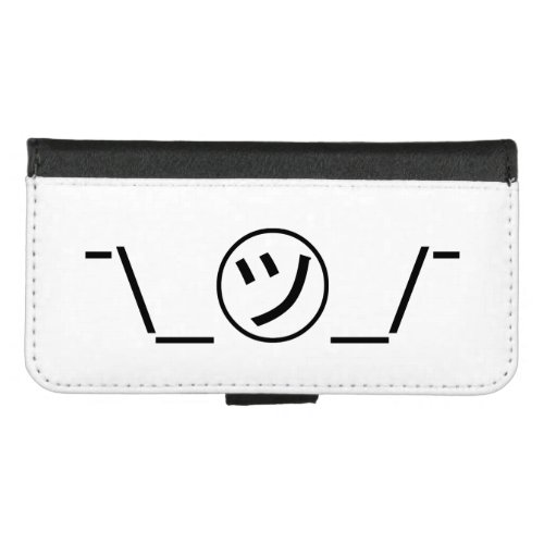 Tsu Kana Shrug Emoticon __ Japanese Kaomoji iPhone 87 Wallet Case