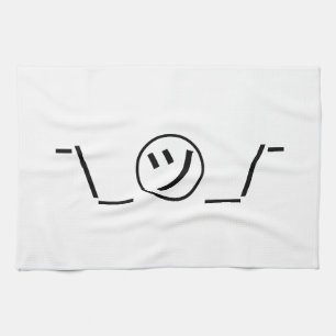 Tsu Kana Shrug Emoticon ¯\_㋡_/¯ Japanese Kaomoji Kitchen Towel
