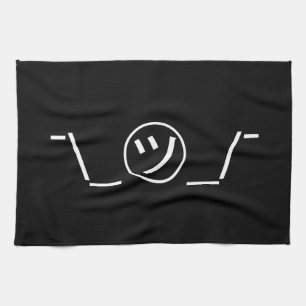 Tsu Kana Shrug Emoticon ¯\_㋡_/¯ Japanese Kaomoji Kitchen Towel