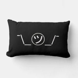 Tsu Kana Shrug Emoticon ¯\_㋡_/¯ Japanese Kaomoji Lumbar Pillow