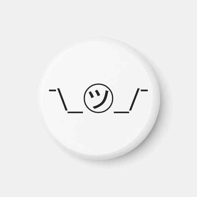 Tsu Kana Shrug Emoticon ¯\_㋡_/¯ Japanese Kaomoji Magnet (Front)