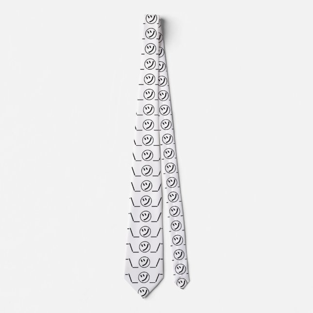 Tsu Kana Shrug Emoticon ¯\_㋡_/¯ Japanese Kaomoji Neck Tie (Front)