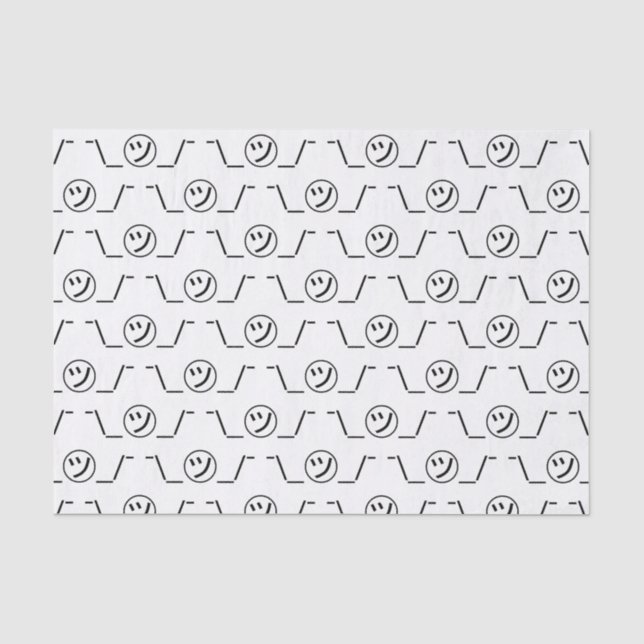 Tsu Kana Shrug Emoticon ¯\_㋡_/¯ Japanese Kaomoji Tissue Paper (Front)