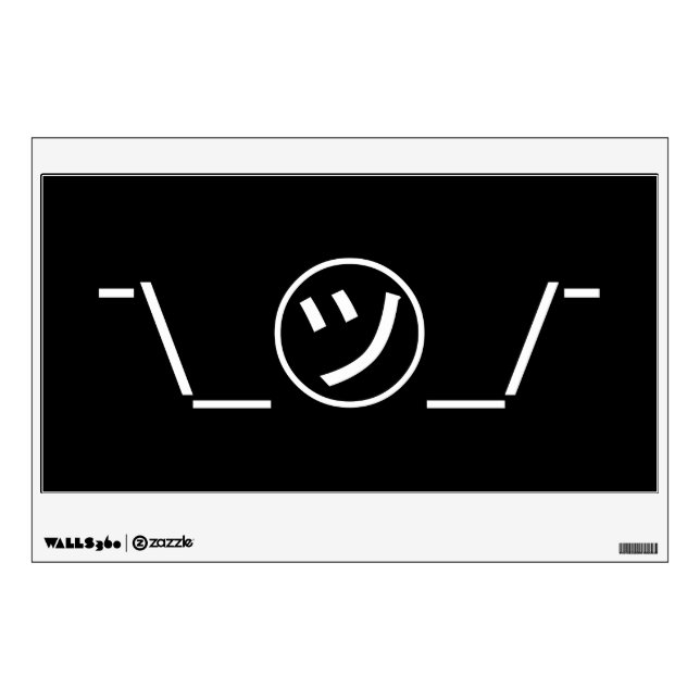 Tsu Kana Shrug Emoticon ¯\_㋡_/¯ Japanese Kaomoji Wall Decal (Front)