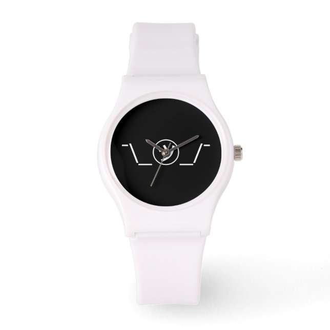 Tsu Kana Shrug Emoticon ¯\_㋡_/¯ Japanese Kaomoji Watch (Front)