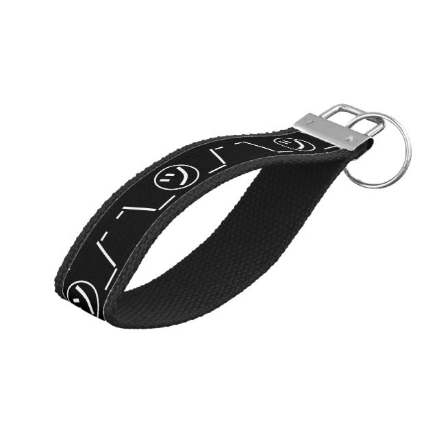 Tsu Kana Shrug Emoticon ¯\_㋡_/¯ Japanese Kaomoji Wrist Keychain (Angled Up)