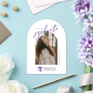 TSU   Purple T & Texas with Text Acrylic Invitations