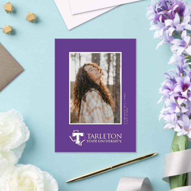 TSU | Purple T & Texas with Text Acrylic Invitations (Insitu (Wedding))