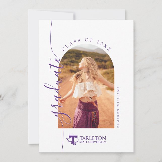 TSU | Purple T & Texas with Text Announcement (Front)