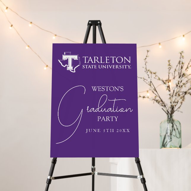 TSU | Purple T & Texas with Text Foam Board (In Situ (Stand))