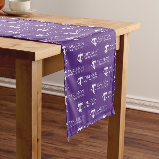TSU | Purple T & Texas with Text Short Table Runner (In Situ)