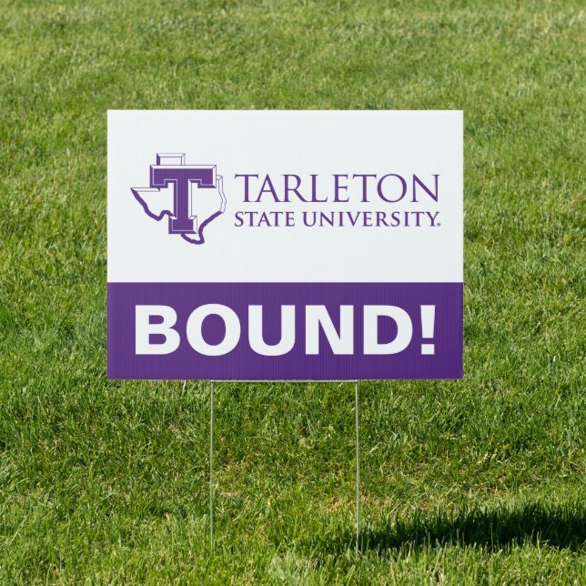 TSU | Purple T & Texas with Text Sign (Insitu)