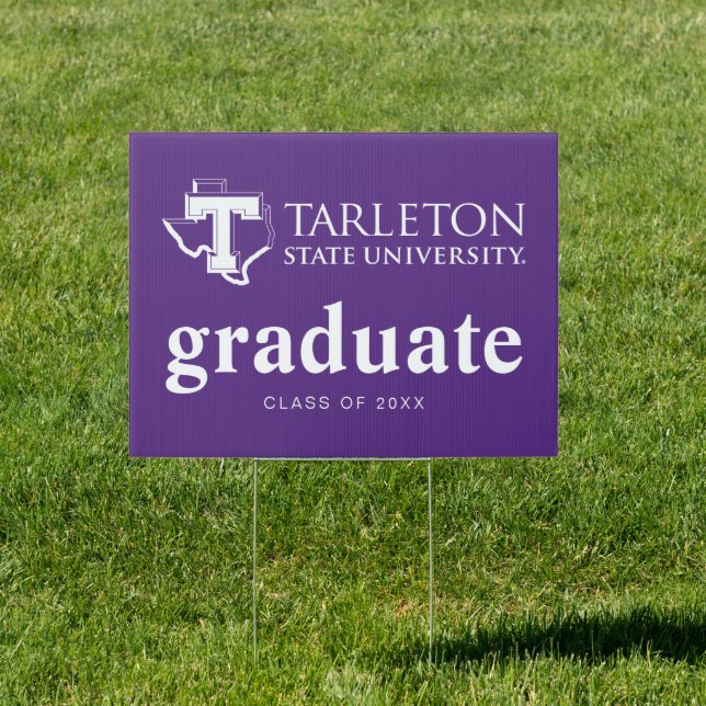 TSU | Purple T & Texas with Text Sign (Insitu)