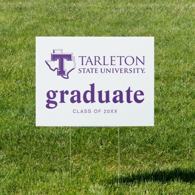 TSU | Purple T & Texas with Text Sign (Insitu)