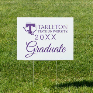 TSU   Purple T & Texas with Text Sign