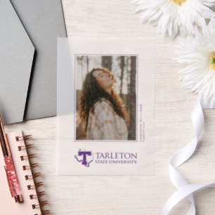 TSU Purple T & Texas with Text Vellum Invitations