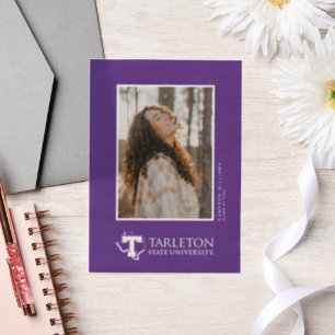 TSU Purple T & Texas with Text Vellum Invitations