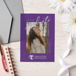 TSU Purple T & Texas with Text Vellum Invitations