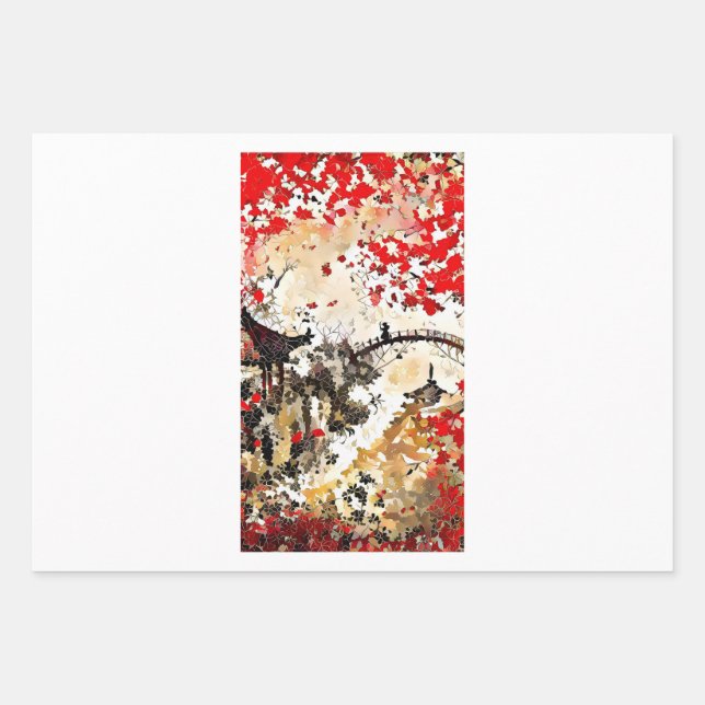 Tsubaki Hashi by NFT Artisans Wrapping Paper Sheets (Front)