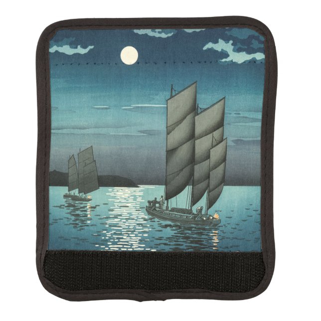 Tsuchiya Koitsu - Boats at Shinagawa, Night Luggage Handle Wrap (Front)