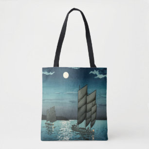 Tsuchiya Koitsu - Boats at Shinagawa, Night Tote Bag