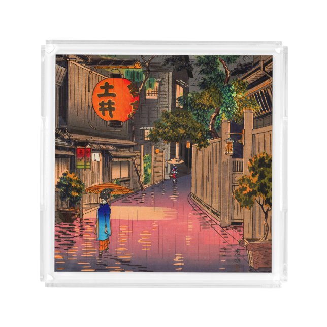 Tsuchiya Koitsu - Evening at Ushigome Acrylic Tray (Front)