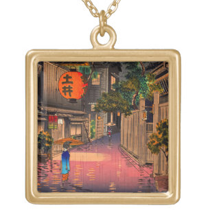 Tsuchiya Koitsu - Evening at Ushigome Gold Plated Necklace