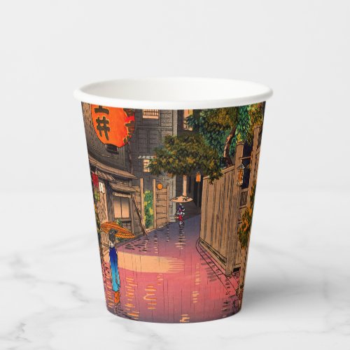 Tsuchiya Koitsu _ Evening at Ushigome Paper Cups