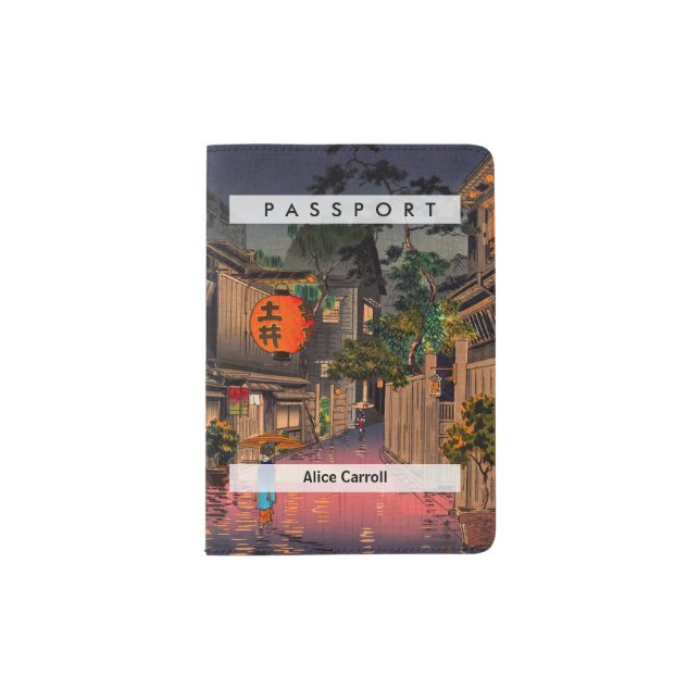 Tsuchiya Koitsu - Evening at Ushigome Passport Holder (Front)