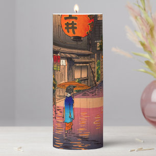 Tsuchiya Koitsu - Evening at Ushigome Pillar Candle
