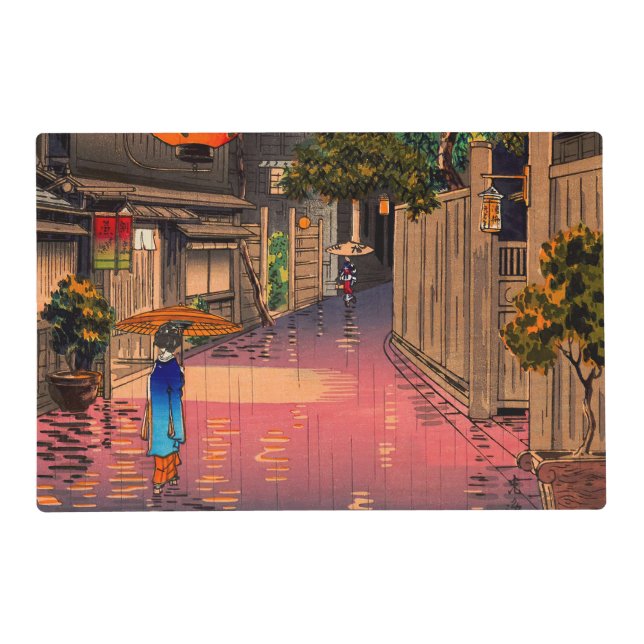 Tsuchiya Koitsu - Evening at Ushigome Placemat (Front)