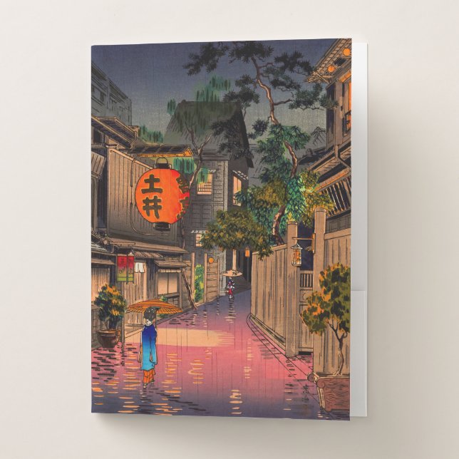 Tsuchiya Koitsu - Evening at Ushigome Pocket Folder (Front)