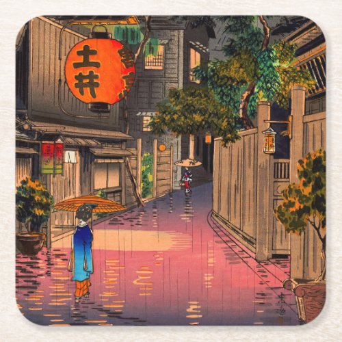 Tsuchiya Koitsu _ Evening at Ushigome Square Paper Coaster