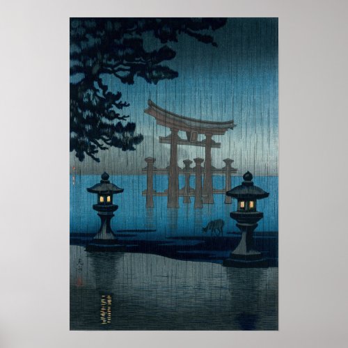 Tsuchiya Koitsu _ Miyajima in the Rain Poster