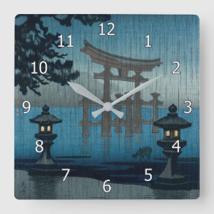 Tsuchiya Koitsu - Miyajima in the Rain Square Wall Clock